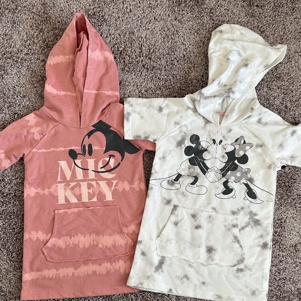Disney Kids Mickey and Minnie Hoodies - Pink and Gray